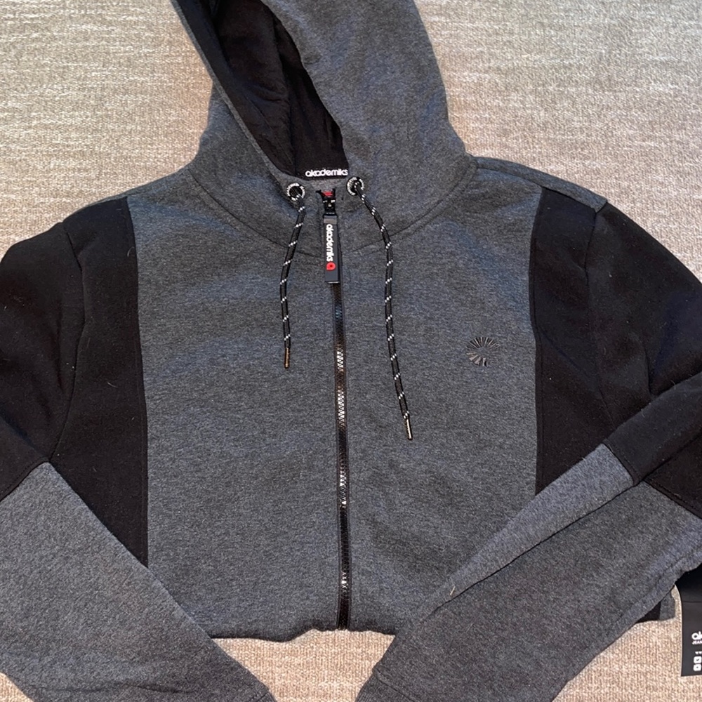 Mens black and grey zip up jacket